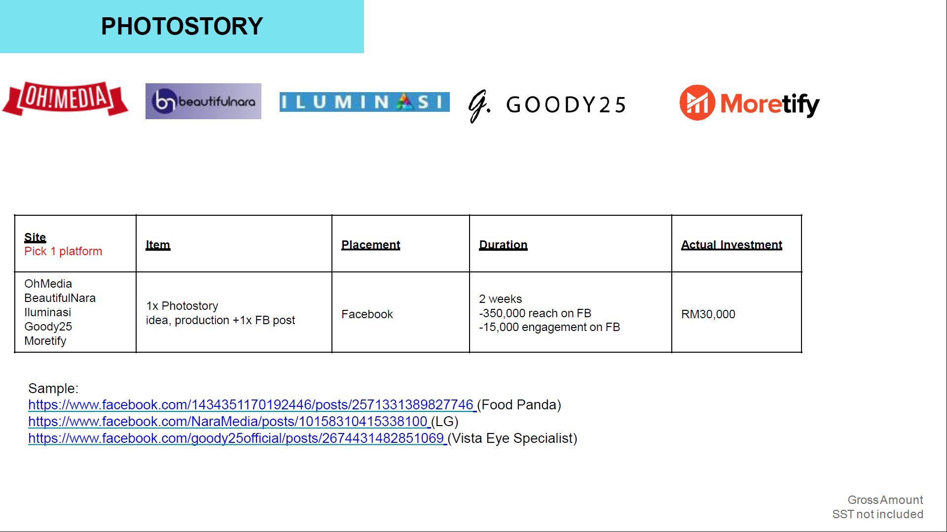 iMedia PhotoStory Rate Card